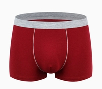 Caleçons boxers mi-hauts respirants en coton pour hommes avec logo tricoté à la taille, sous-vêtements rouges sexy, culottes jetables en soie de haute qualité
