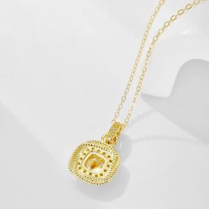 Dylam Simple <b>Link</b> Chain <b>Jewellery</b> Necklaces 18K Gold Rose Gold Plated 8A Cubic Zirconia Solitaire Pendant Necklace for Women - Product Image 6