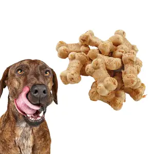 Hondenbehandeling Productie Groothandel Private Label High Protein Custom Eigen Verpakking Vriesdrogen Rauwe Kippenbot Hond Traktaties