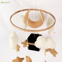 Nouveautés : Décoration de lit islamique personnalisée, articles de puériculture, mobile bébé en feutre avec cube Coran et haut-parleur Kaaba