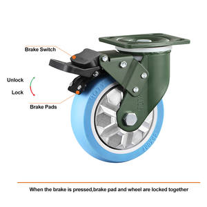 YTOP <span class=keywords><strong>5</strong></span> Zoll Pu Räder Hoch leistungs rollen Schwenk räder mit Brems möbel rollen - Product Image 4