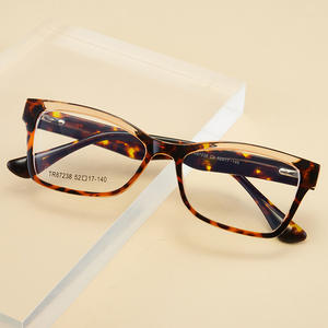 Montura de gafas cuadradas anti luz azul Tr87238, montura completa unisex con patrón, gafas ópticas TR90 para hombre y mujer - Product Image 1