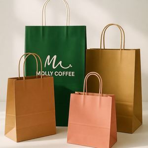 Bolsas de Papel Impresas Personalizadas para Vino y Bebidas, Bolsas de Papel Kraft Ecológicas Marrones y Negras para Envasado de Alimentos y Bebidas - Product Image 6