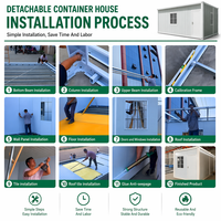 Maison conteneur détachable 20ft 40ft préfabriquée modulaire portable en acier robuste pour bureau résidentiel, résistante à la corrosion, fournisseur d'usine