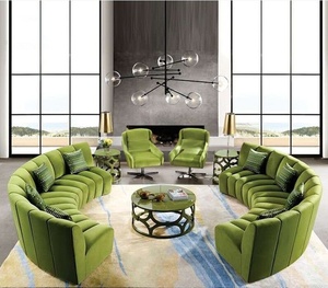 Nửa mặt trăng C hình dạng vải trắng nhung cong thiết kế sofa thiết lập đồ nội thất nhà hiện đại Thiết kế sang trọng Đồ nội thất phòng khách - Product Image 3