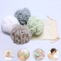 Éponge de douche en maille exfoliante naturelle biologique en PET recyclé GRS respectueuse de l'environnement, apaise la peau, éponge à bulles, loofah