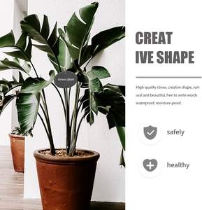 Étiquettes de plantes, marqueurs de plantes en <span class=keywords><strong>ardoise</strong></span> réutilisables, panneaux de jardin naturels résistants aux intempéries avec piquets en métal pour plante végétale à fleurs <span class=keywords><strong>d</strong></span>'herbes - Product Image 2