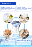 Cartouche de filtre de remplacement pour pichet à eau sans BPA, qualité alimentaire, membrane d'électro-cristallisation à cinq couches, charbon actif