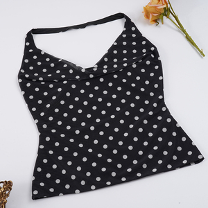 Vintage Polka Dot Halter Cowl Neck Backless Slim Fit Vest <b>Top</b> Summer Women Sexy <b>Top</b> - Product Image 6
