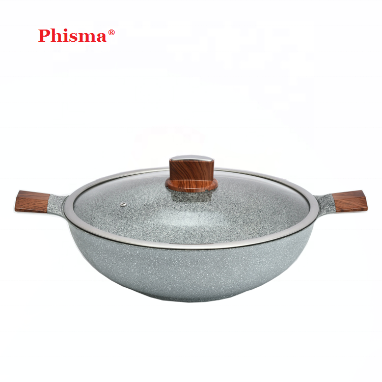 Premium High Quality PFOA Free Kitchen Induction Cooking Wok Soup Pots and Pans Aluminum Alloy Granite Non Stick Cookware Set · image 3
