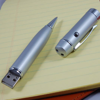 Tendance USB2.0 Flash Drive Stylo à bille en métal Clé USB avec stylo à bille/lampe de poche 32 Go 16 Go Clé USB Memory Stick