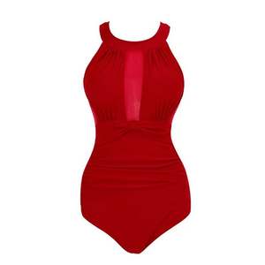 Nouveau maillot de bain une pièce noir uni grande taille pour femmes, vêtements de plage, maillot de bain - Product Image 6