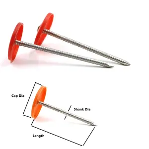 Кровельные гвозди 3/4 дюймов 7/8 дюймов кольцо хвостовик пластиковая крышка кровельные гвозди