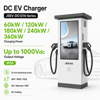 Chargeur rapide DC pour véhicules électriques 120 kW à double sortie avec écran publicitaire pour fournisseur de bornes de recharge publiques