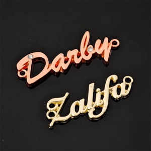 Metal 3D Embossed Logo Tags Custom Brand Name Plated Gold Rose Gold <b>Silver</b> Laser Cut Garment Labels for Hijab Abaya <b>Scarf</b> Bags - Product Image 4