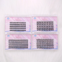 Kit d'extension de cils DIY - Clusters de cils en ruban, cils moelleux et vaporeux, extensions de cils DIY avec applicateur pour usage domestique