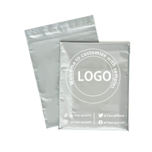 Customize Logo Gery/Silver Tear-proof Postage Gery/Silver Courier Shipping Mailer Bag Clothing Tshirt Packaging Mailing Bag - Product Image 1