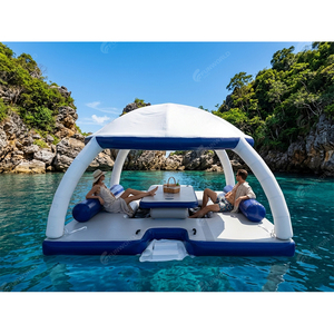 Piattaforma Galleggiante Gonfiabile con Parasole, Isola Galleggiante di Lusso in DWF per <span class=keywords><strong>Marina</strong></span>, Lago, Spiaggia - Product Image 6