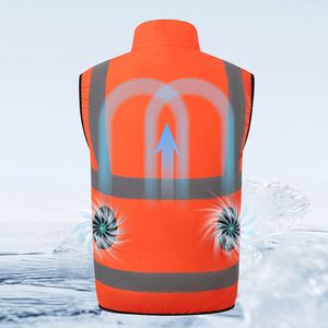 Gilet de sécurité réfléchissant haute visibilité pour hommes, à gel rafraîchissant, alimenté par batterie, pour le travail en extérieur, à deux couleurs, de haute qualité, à évaporation - Product Image 1