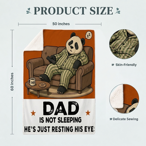 Couverture en flanelle personnalisée amusante avec motif panda 280GSM pour <span class=keywords><strong>papa</strong></span>, mari, couverture douce et chaude personnalisée POD, cadeau pour la fête des pères, anniversaire - Product Image 4