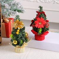 LINGKAI Ornement Or Argent Rouge Petit Sapin de Noël Artificiel Pré-Décoré Mini Sapin de Noël Artificiel de Table