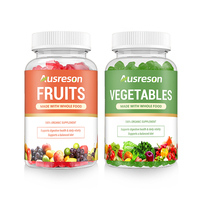 Ausreson OEM Gummies aux extraits de fruits et légumes, Complément alimentaire pour la digestion et la vision, Formule nutritionnelle, Gummies aux fruits et légumes variés