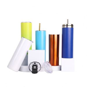 Vasos de sublimación de 2 oz, vasos delgados para viaje con pajitas metálicas de acero inoxidable - Product Image 3