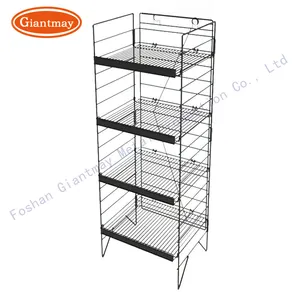 4 Tiers Grid Mesh Stand Aardappel Chip, Koekjes, Brood Display Metalen Draad Rack