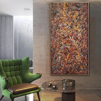 Peintures à l'huile de style Jackson Pollock, art sur toile, art coloré, rêves en fleurs, décoration moderne, décoration murale artisanale