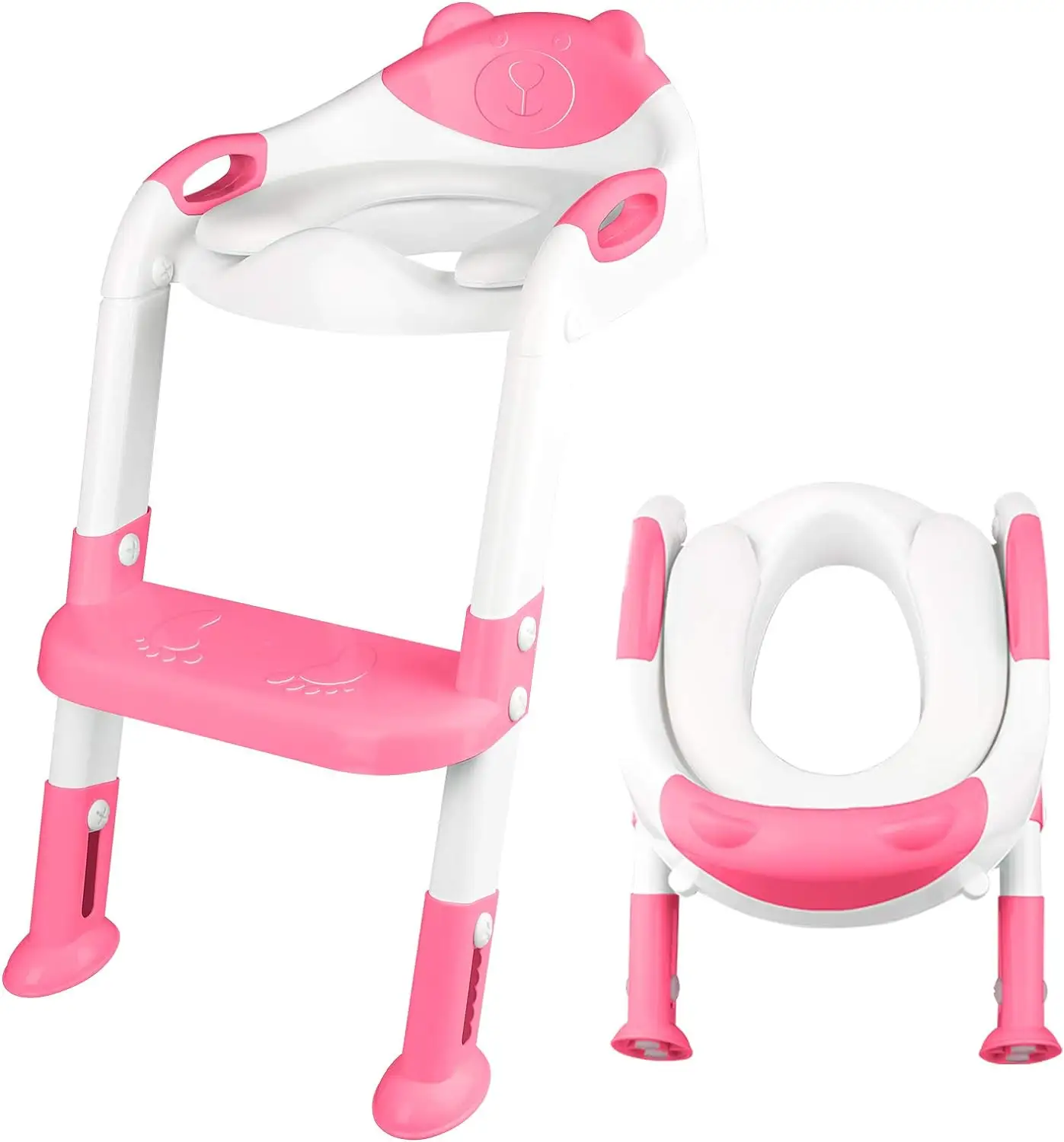 Toddler Potty Chair for Boys and Girls Toilet travel Potty Training Seat with Step Stool Ladder Splash Guard and Safety handle
