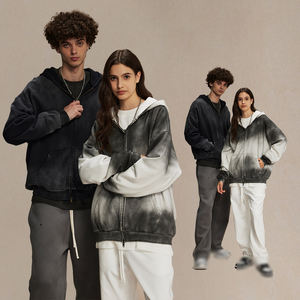 2668 Venta al por mayor de alta calidad, 420 g/m², Oversize, Vintage, Unisex, Lavado, Holgado, 100% Algodón, Invierno, Bordado, con Cremallera y Bolsillo - Product Image 1