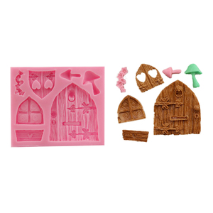<span class=keywords><strong>Moule</strong></span> à gâteau en <span class=keywords><strong>silicone</strong></span> économique, populaire, avec motifs 3D classiques de style européen (contes de fées, cabane en rondins, portes, fenêtres, bassin, champignons, couronne) - Product Image 1