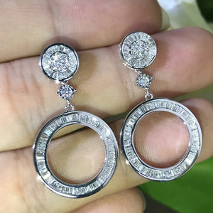 Orecchini a Cerchio Geometrici Vintage per Donne, Orecchini Trapezoidali Scintillanti, Gioielli Minimalisti per le Orecchie - Product Image 4