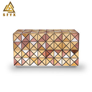 Luz de lujo Villa Dormitorio Mesita de noche Muebles de diseño Concord de diseño portugués Pixel Mesita de noche con dos cajones - Product Image 1