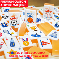 Jeu de Mahjong 160 tuiles en acrylique, personnalisé en usine, pour enfants, jeu de société, récompense scolaire, cadeau éducatif pour camp sportif
