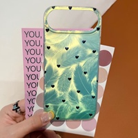Étui de téléphone à plumes dégradées pour iPhone 18promax, étui de téléphone avec impression 3D, prend en charge la personnalisation, coque de téléphone