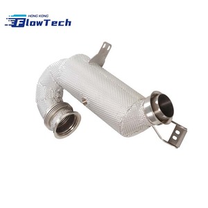Downpipe FlowTech SS304 avec bouclier thermique pour Mercedes-Benz AMG GT50 GT53 X290 M256 3.0T – 200 cellules, haut débit, sport, montage direct - Product Image 3
