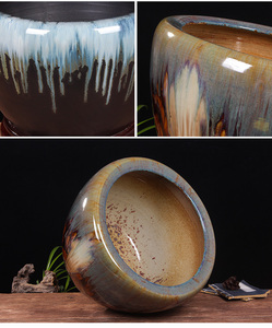 Jindezhen Kiln Change Glaze Assorted 4 Size Ceramic <strong>Fish</strong> Container Antique Ceramic Outdoor Planters - Product Image 4