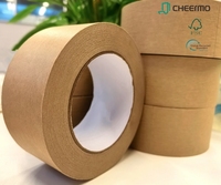 Ruban d'emballage marron en papier kraft personnalisé direct usine adhésif simple face déchirable à la main emballage imprimable inscriptible étanche