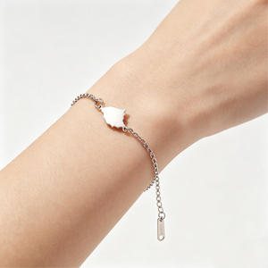 Parure de bijoux pour femme en acier inoxydable plaqué or 18 carats, comprenant un collier avec pendentif carte de La <span class=keywords><strong>Digue</strong></span> (Seychelles) et un bracelet - Product Image 3