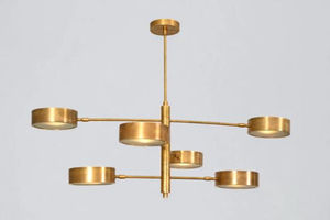 โคมไฟระย้าทองเหลือง 6 ดวง รุ่น Linus Starburst ทำมือ สไตล์โมเดิร์นกลางศตวรรษ เหมาะสำหรับบ้านและสำนักงาน ไฟ LED ปรับความสว่างได้ เพิ่มความมีสไตล์ - Product Image 6
