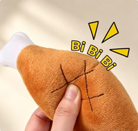 Jouet pour chien en peluche, double os en forme de cuisse de poulet, qui couine, jouet pour chaton et petit chien, pour le nettoyage des dents, résistant aux morsures, compagnon de sommeil pour animaux de compagnie