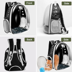 Mochila transportadora para gatos, portátil, transpirable, con cierre de cremallera transparente, diseño de cápsula para viajes de mascotas. Muestra disponible. - Product Image 4