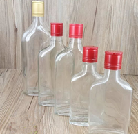 Nouveau lancement bouteille de vin à dessus torsadé plat de haute qualité bouteille d'alcool en verre avec couvercle en aluminium 175ml 250ml 500ml