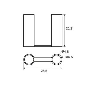Double prise avec deux broches rondes, <span class=keywords><strong>gaine</strong></span> de protection moulée par injection <span class=keywords><strong>pour</strong></span> cordon d'alimentation, capuchon anti-poussière de 4,8 mm - Product Image 2