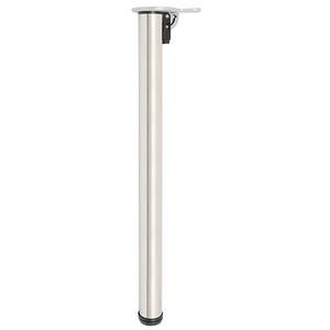Gamba pieghevole per tavolo. Ferro. Finitura in nichel satinato. Diametro 50mm. Altezza 710-740mm - Product Image 1