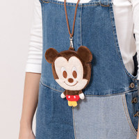 Portefeuille décontracté en peluche doux et mignon à motif de dessin animé, porte-clés, porte-carte d'identité, pochette à monnaie en polyester compact avec fermeture éclair