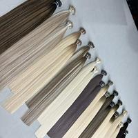 Extensions de cheveux naturels blonds 100 mèches, micro-anneaux, micro-liens, boucles à micro-perles, pré-collées, cheveux Remy européens lisses