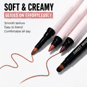 Matte Long Lasting Double Ended Mineral Lip Liner Gloss with Lip Brush for Party Makeup <b>Custom</b> Logo Pigmented - Product Image 3