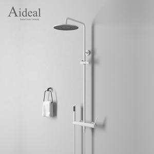 Set Doccia a Pioggia di Lusso Nero Montato a Parete in Ottone con Miscelatore in Ceramica Design Elegante per Bagno - Product Image 3